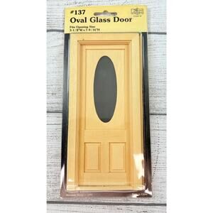 Vintage Dollhouse Houseworks Oval Glass Exterior Door #137 Wooden